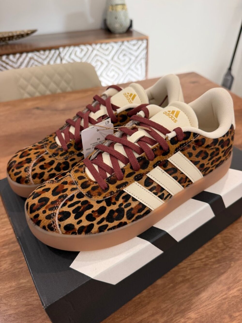 Adidas VL Court 3.0K Leopard Print Size 6Y 7.5W 6M BNIB - Picture 4 of 9